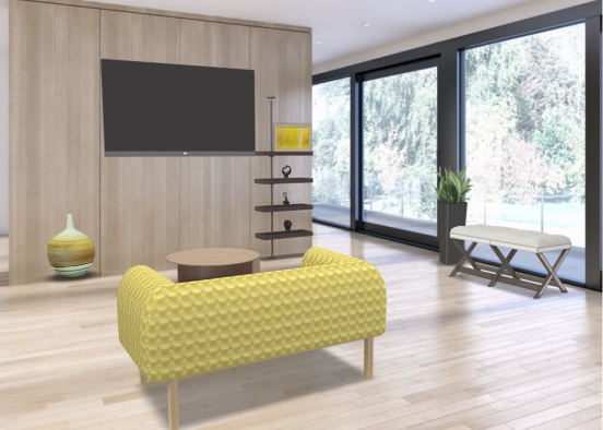 Yellow Living Area Design Rendering