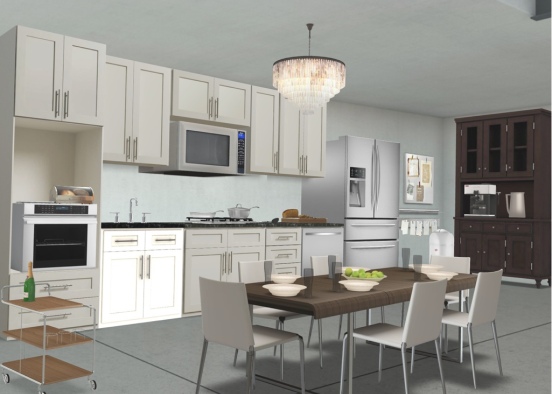 Kitchen and dining room  Design Rendering