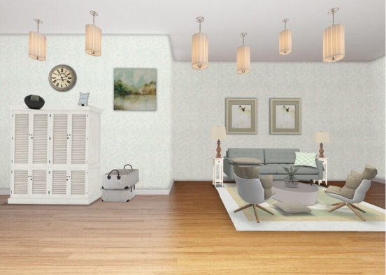 Spacious Living Room Design Rendering
