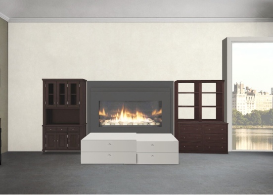 Living fireplace Design Rendering