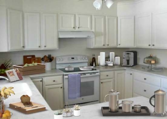 White Kitchen Design Rendering