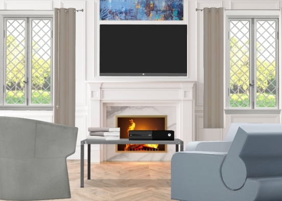A modern living room Design Rendering