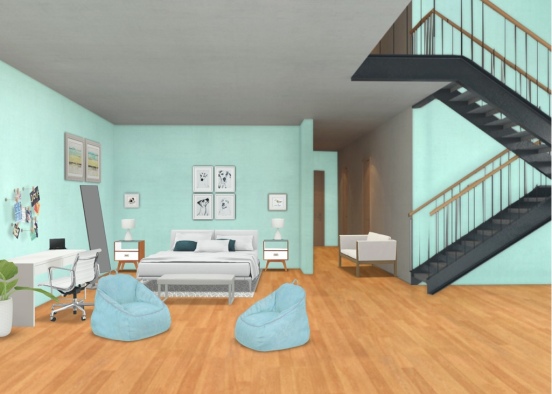 I did this room thinking about my sis she love this color and this style 👯‍♀️ 4ever2gather Design Rendering