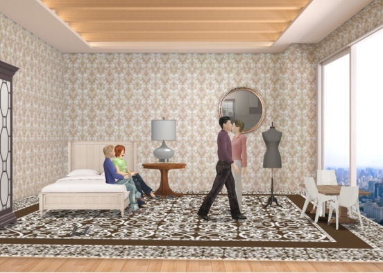 the romantic bedroom  Design Rendering