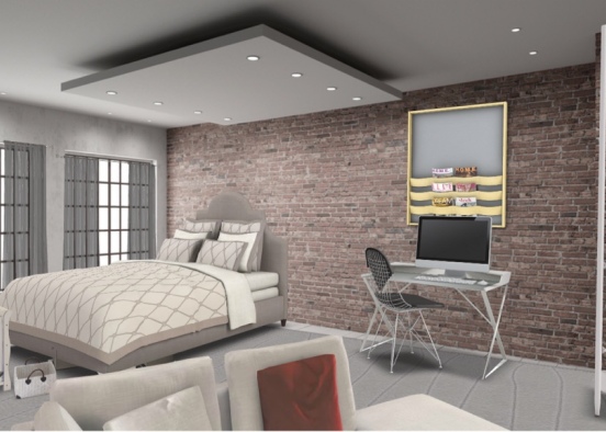 New York bedroom apartment Design Rendering