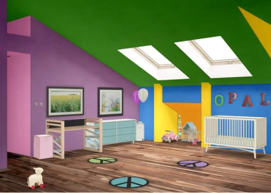 Fun Colorful Nursery Design Rendering
