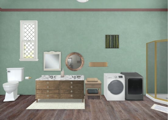 Casa,bagno e lavanderia Design Rendering
