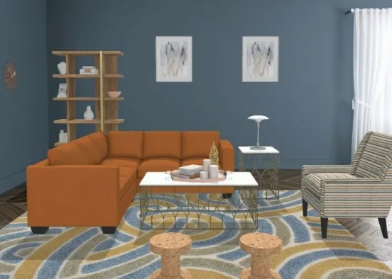 Quite and cozy modern living room  Design Rendering