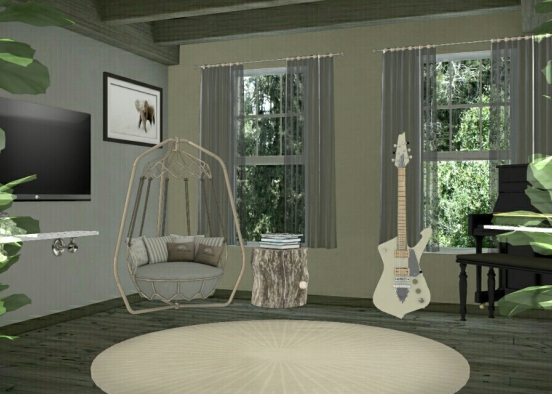 Mini Music Room Design Rendering