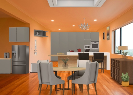 kitchen and dining  Design Rendering
