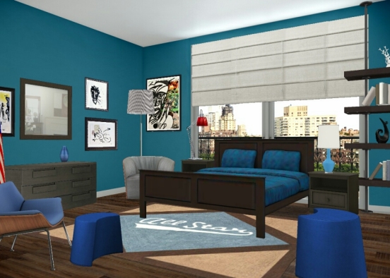 Blue boys room Design Rendering