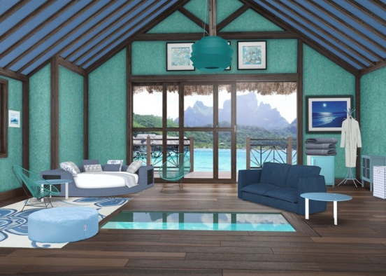all ‘bout dat blue Hawaii room Design Rendering