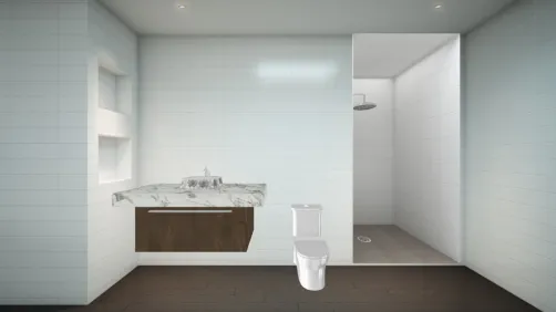 Baño minimalista
