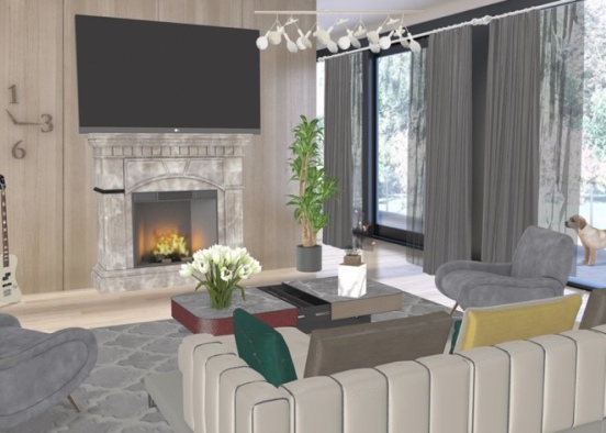 cozy living room Design Rendering