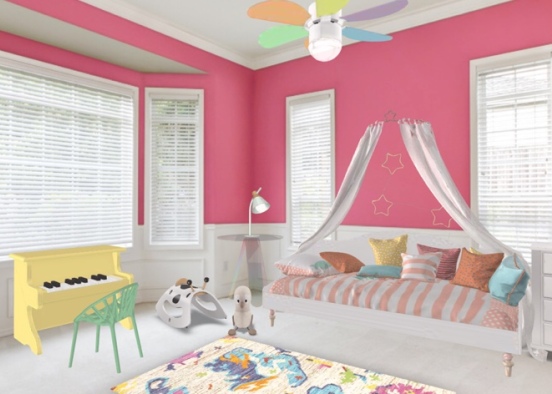 colourful girls room Design Rendering