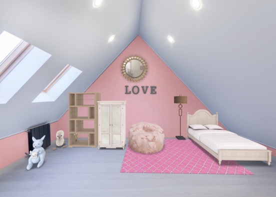 Pink bed Room Design Rendering