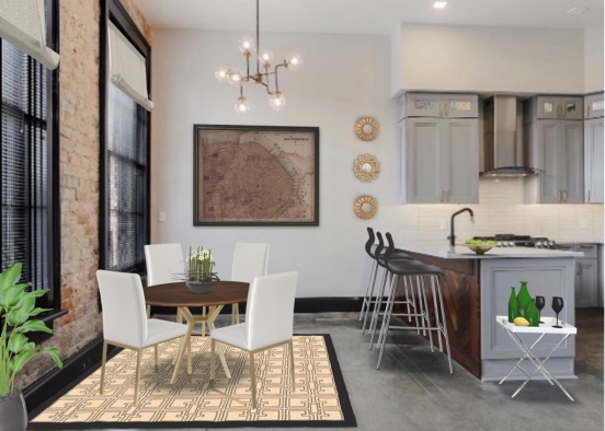 New Orleans Downtown Apt Dining Design Rendering