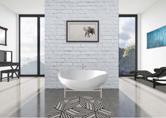 Black and white bathroom 🦓 Design Rendering