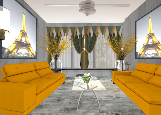 Yellow Living💛 #yellown'greylivingroom Design Rendering