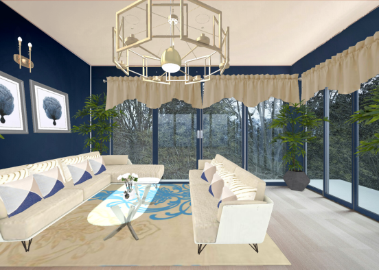 #Bluen'Cream #Forestlivingroom Design Rendering