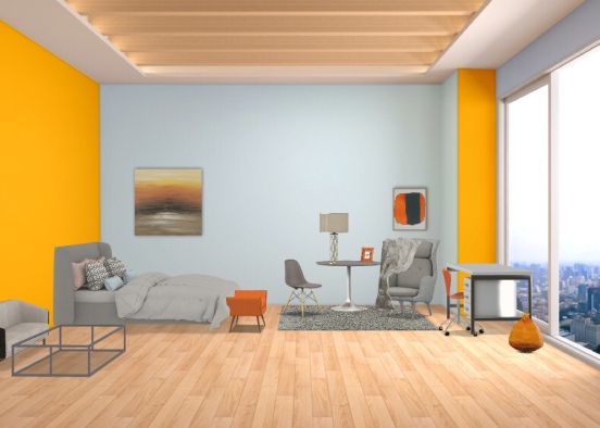 orange and grey Design Rendering