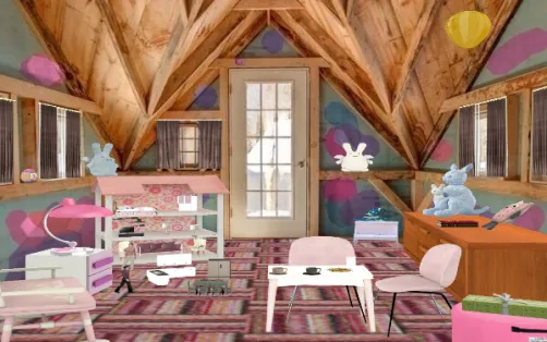 Little girls play house  by glori