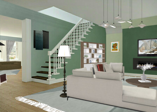Light green living room by glori Design Rendering