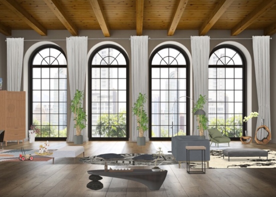 Japenese inspired New York loft  Design Rendering