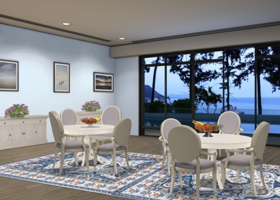 Dining Room by the Sea Design Rendering