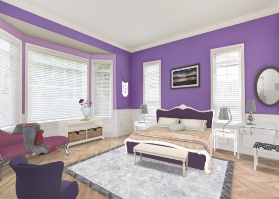 The Purple Bedroom Design Rendering