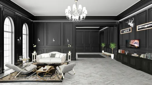 Тёмная гостиная.