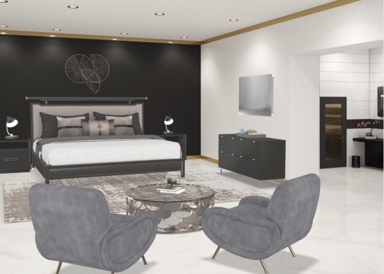 Luxe Bedroom and En Suite Design Rendering