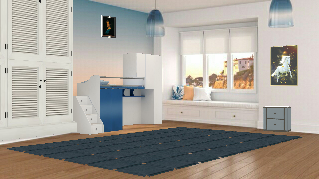 My granddaughter did the room she said it's named I'm blue dabadedabada Design Rendering