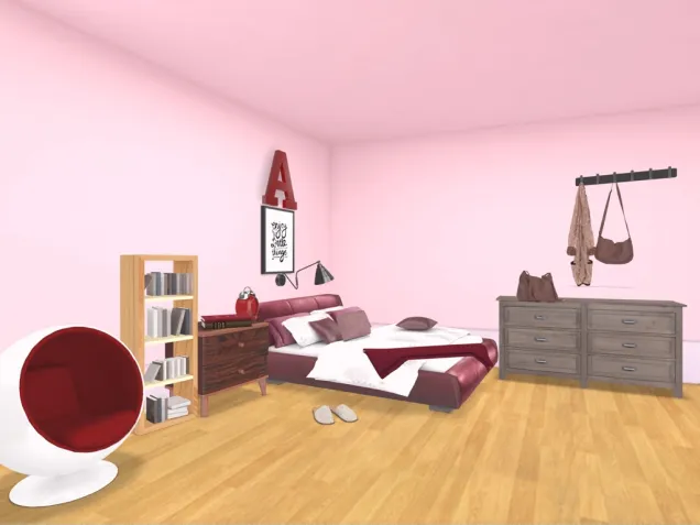 Alexis room red and pink
