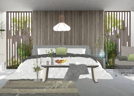 summer fresh bedroom Design Rendering