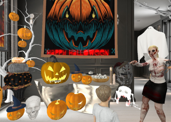 Scary Halloween party Design Rendering