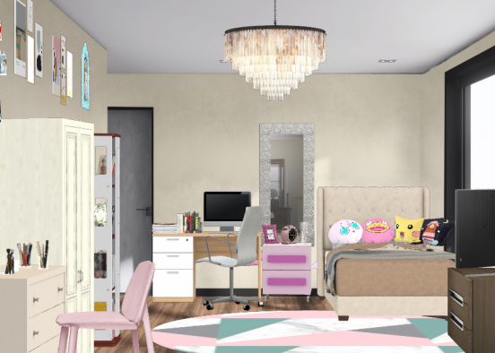 Cuarto Room and cute it's Girl Design Rendering
