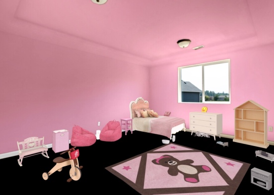 princess 👑 room for 5 year old girl. Design Rendering