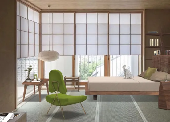 Japanese style bedroom 💚✨ Design Rendering