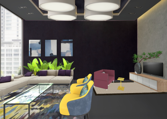 Condo lounge Design Rendering