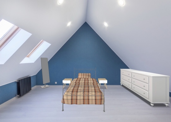 blue wall orange bed doesn’t match but don’t care Design Rendering