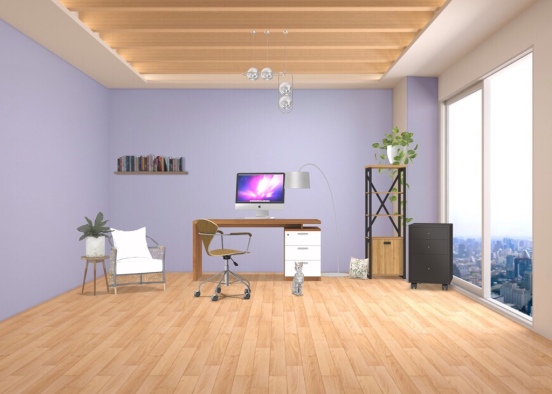 modern penthouse office Design Rendering