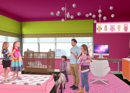 A pink room for kids 😀😇😇 Design Rendering