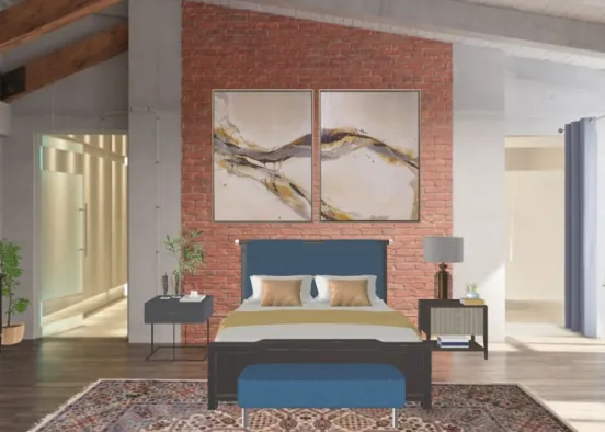 Mixt modern classic bedroom Design Rendering