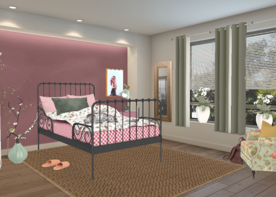 Pretty bedroom Design Rendering