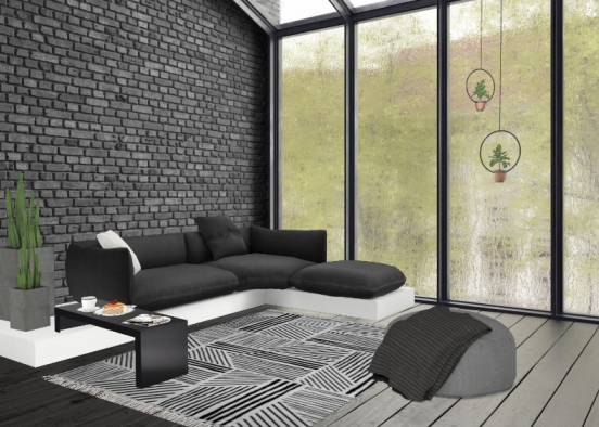 Minimalistic living room Design Rendering