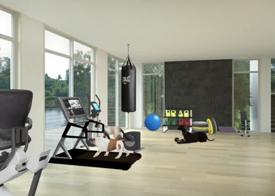 Pets Have Taken Over The Family Gym 🐕🏋 Design Rendering