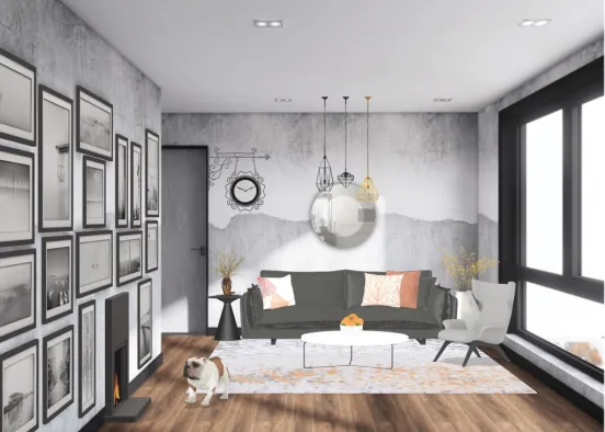 Modern chill living room Design Rendering