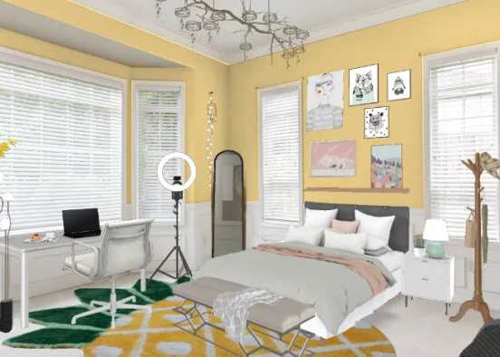 Bedroom yellow Design Rendering