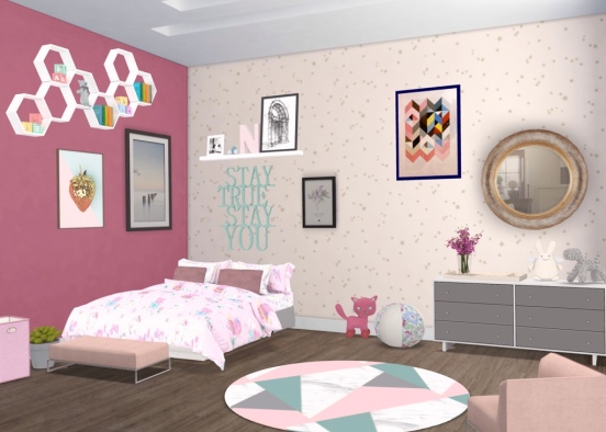 girly room Design Rendering